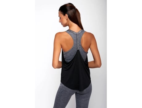 Top Black-Silver Yoga Tank Leotee YUJ PARIS L
