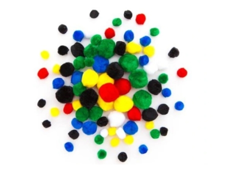 Conjunto De 78 Pompons Acrílicos Em Mix De Cores Dp Craft
