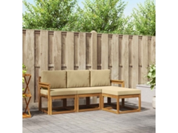 Vidaxl Conjunto De Sofás Para Exterior 4 Pcs Natural E Bege