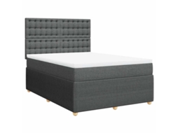 Cama com Molas/Colchão 160x200 Cm em Tecido Cinzento Escuro MAISON EXCLUSIVE