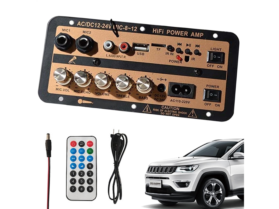 Placa amplificadora de áudio automotiva, placa amplificadora para carro