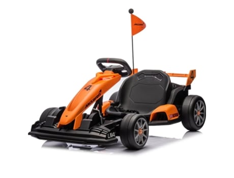 Gokart Elétrico Para Crianças 24v Mclaren 5 A 12 Anos Estrutura Ajustável Laranja