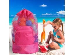 Mochila Dobrável Para Guardar Brinquedos De Praia Yuysan 48x24cm Cor Rosa Vermelha