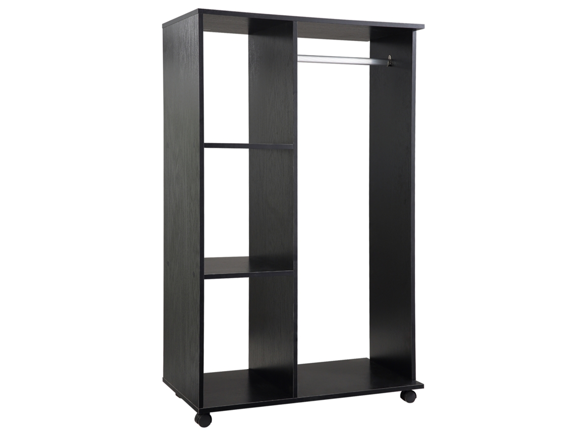 Guarda roupa, de Armário Armazenamento Móvel, Aglomerado, Preto