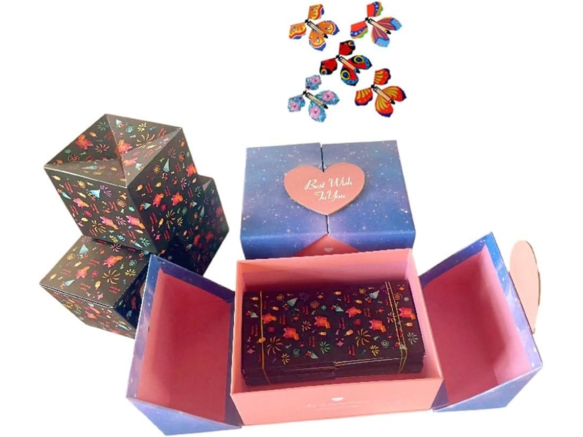 Sacola de Presente Personalizada e Moderna para o Dia Dos Namorados Ou Aniversário com Envelope Vermelho Surpresa SFUSHOS