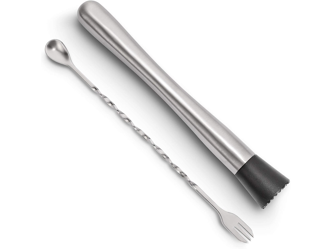 Conjunto De 25 Cm Em Aço Inoxidável Com Socador E Colher Para Misturar Cocktails Crie Deliciosos Mojitos E Outras Bebidas À Base De Fruta. Igvtrade