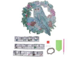 Kit De Decoração Para Casa Em Formato De Coruja, Luminária Noturna Redonda Com Diamantes Azuis. Gokoco