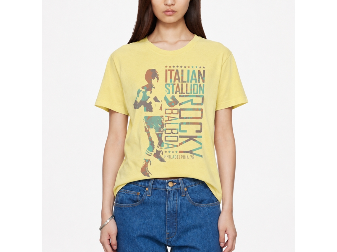 Rockinstone Rocky Movie Italy Man Heather Yellow Adult T-shirt Size:xxl