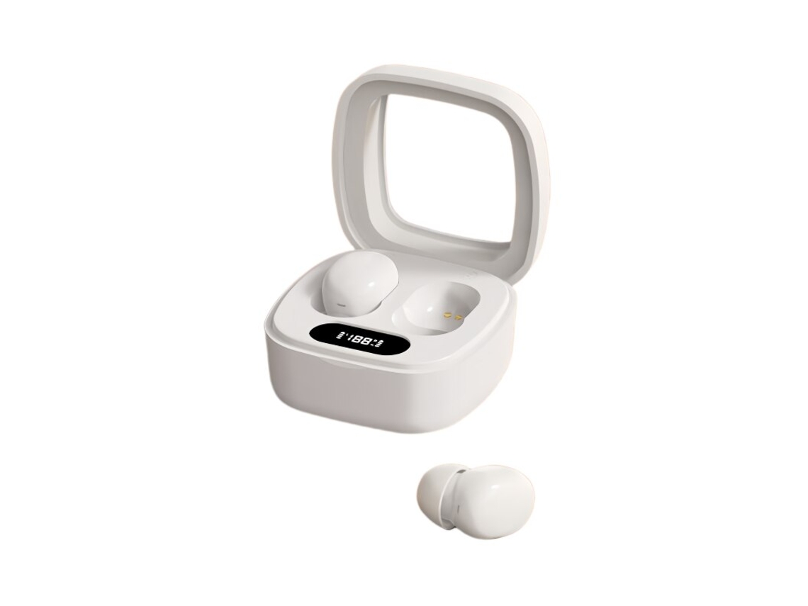 Fones estéreo Bluetooth MDUG com cancelamento de ruído, microfone, intra auriculares (brancos)