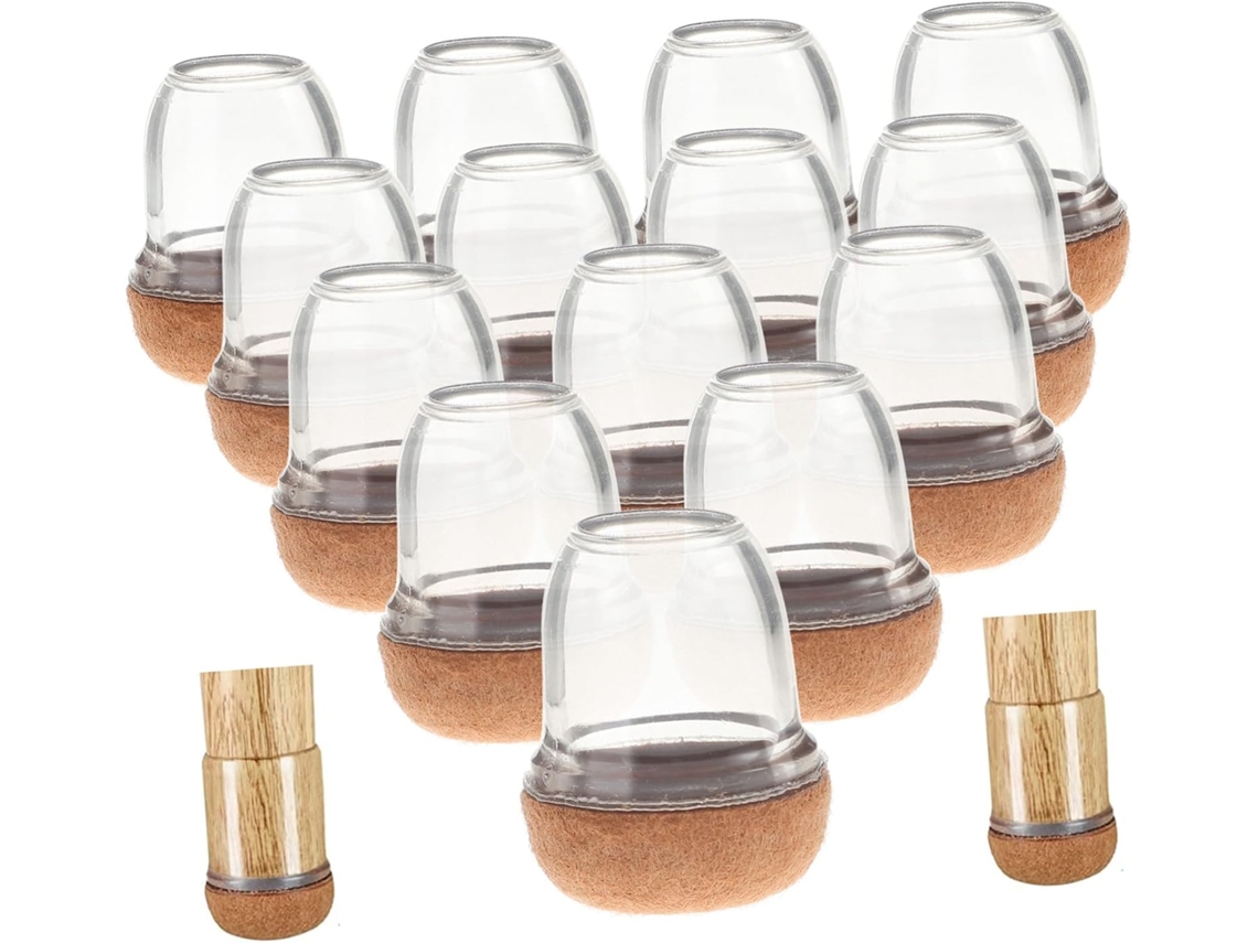 Protetores De Pés Móveis Kisangel, 16 Peças, Capas Transparentes Para Pés De Cadeiras, Antiderrapantes E Duráveis Para