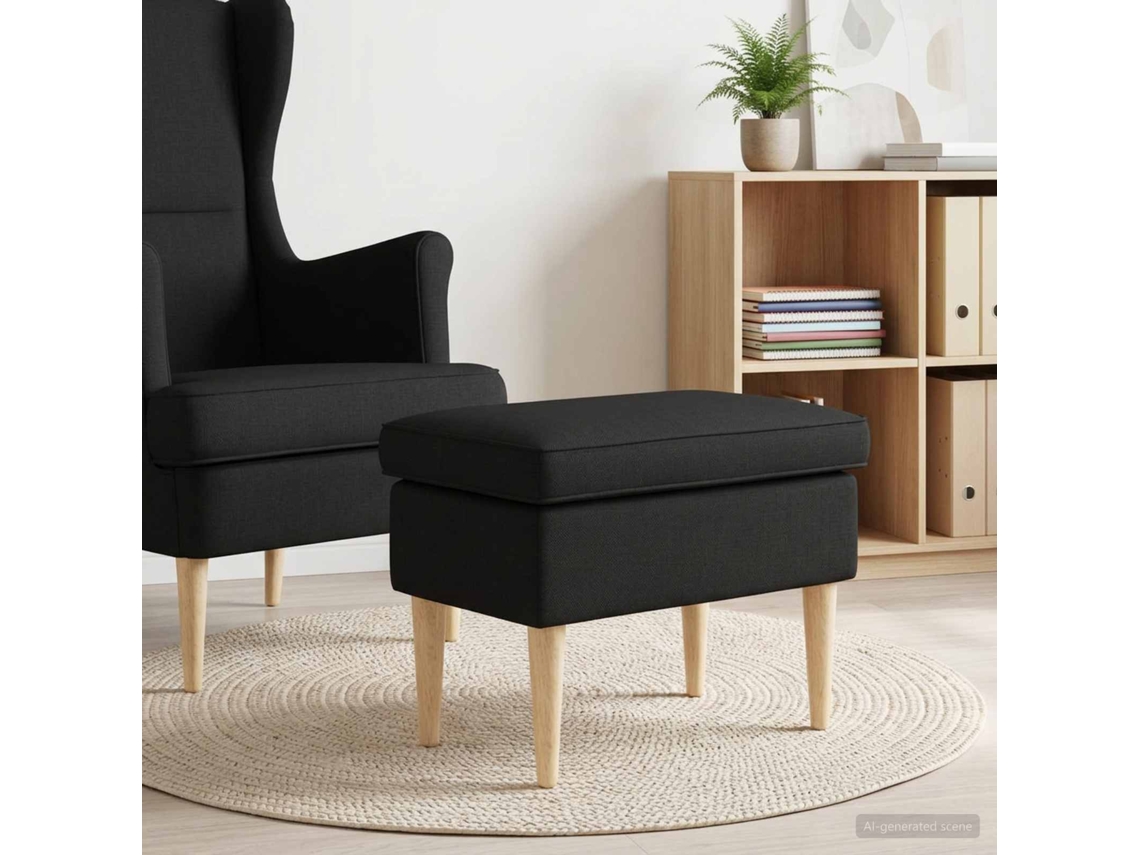 Vidaxl Pufe Para Os Pés Preto 55 X 35 X 41 Cm