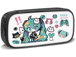 Estojo De Lápis Lona Zhongkaihua Miku, Tema Anime, Preto, Grande Capacidade, Escolar Moderno,