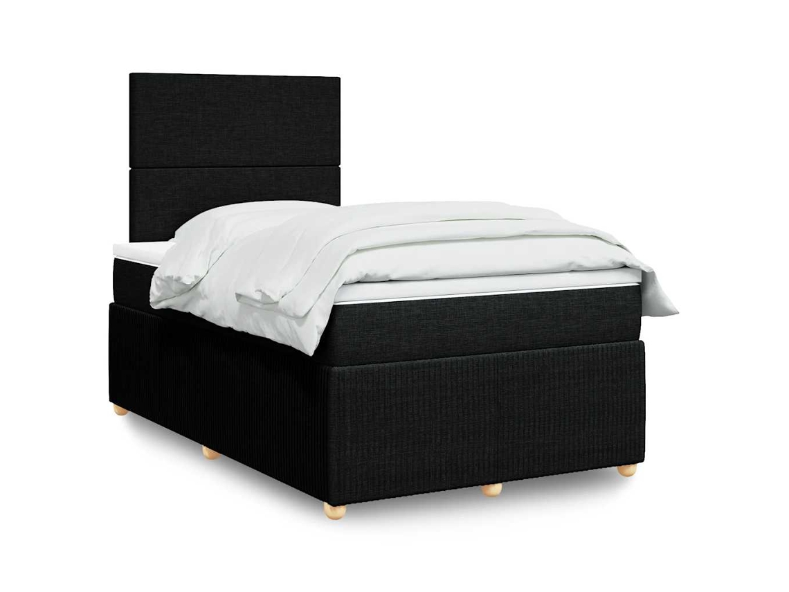 Vidaxl Cama com Molas/colchão 120x200 Cm Tecido Preto