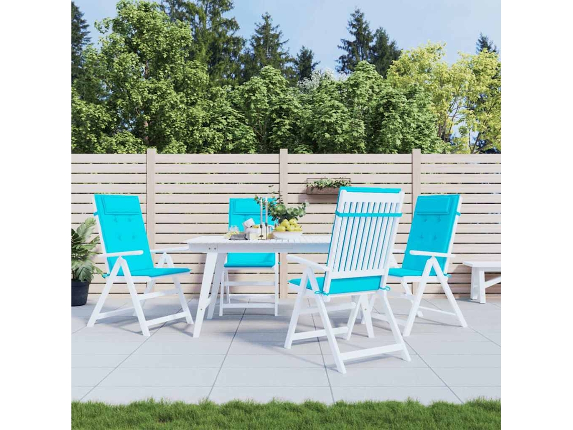 Vidaxl Almofadões Cadeira De Encosto Alto 4 Pcs Tecido Oxford Turquesa