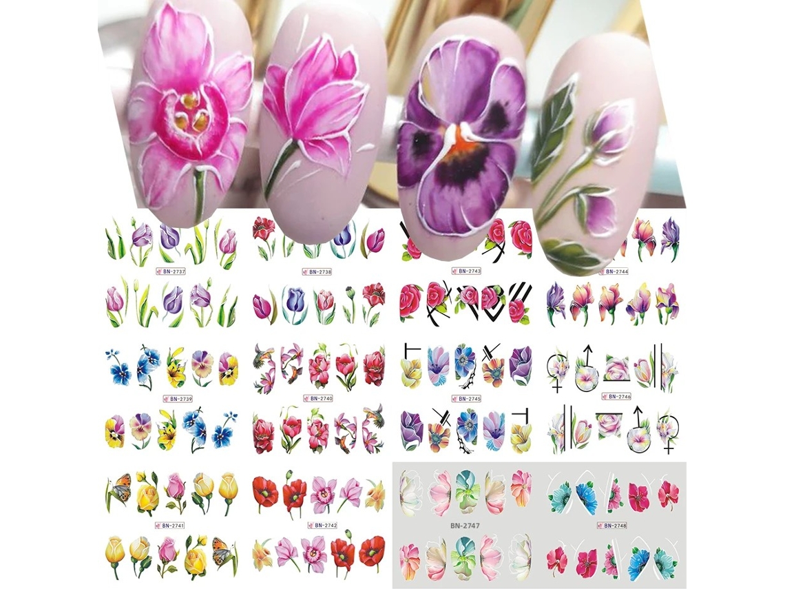 Adesivos de Unhas com Tema Oceânico, Decorações de Unhas para o Verão. MDUG