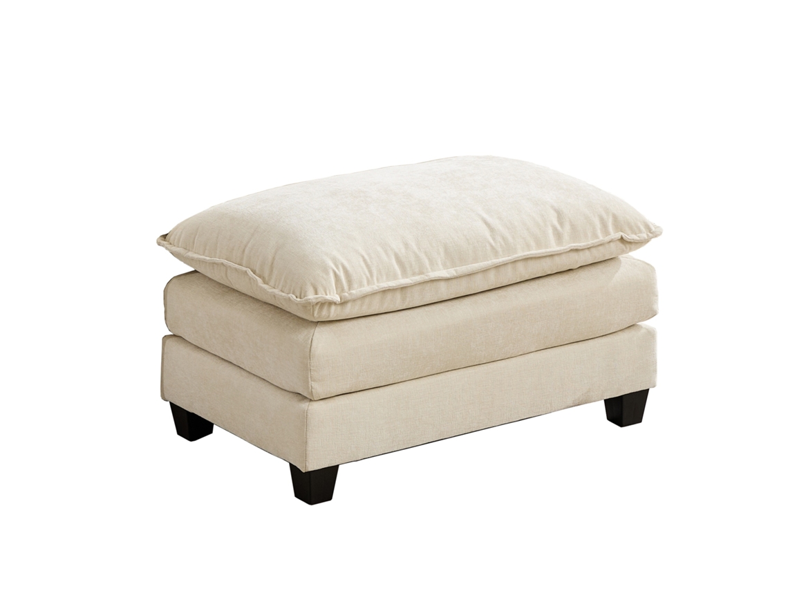 Sofá moderno Pufe Cloud para sala de estar e quarto, modelo Conchegante de dois lugares em tecido chenille bege, De501dbg