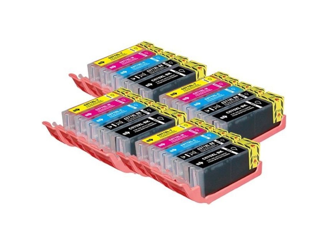 20 Cartucho De Tinta Compatível Para Canon Pixma Ts5050 Ts5051 Ts5053 Ts5055 Ts6050 Ts6051 Ts6052 Ts8050 Ts8052 Pgi 570xl Cli 571xl Ecs