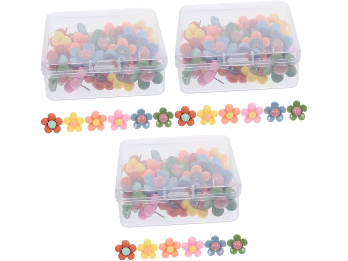 Conjunto De 90 Tachinhas Decorativas Em Formato Flor Para Murais,