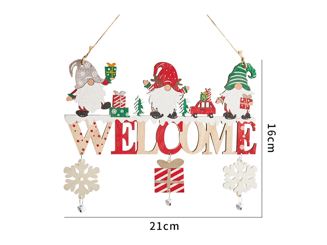 Pendente De Porta Decoração De Natal Desenhos Animados Artesanato De Madeira Pendente