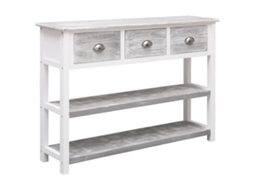 Vidaxl Aparador 108x30x76 Cm Madeira Paulownia Maciça Cinzento