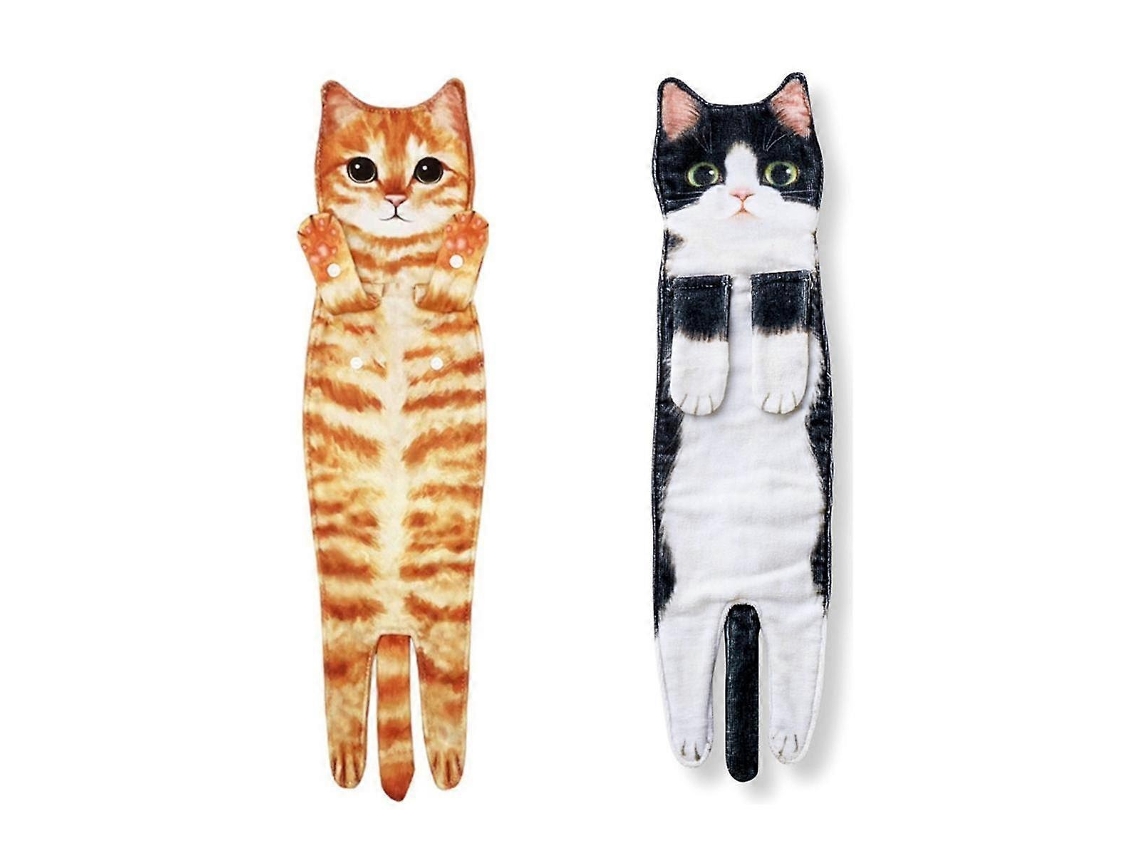 Toalhas Divertidas com Estampa de Gato para Decoração de Banheiro e Cozinha. Toalha de Rosto Decorativa e Fofa para Pendurar BRILVIBERA