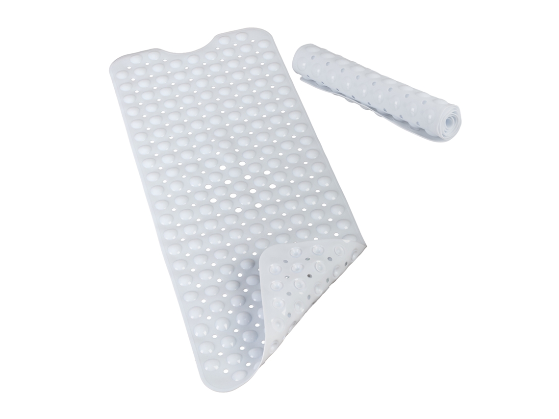 Relaxdays Tapete Para Banheira, Com Ventosas, Pvc, Crianças E Adultos, 97 X 39 Cm, Antiderrapante, Branco