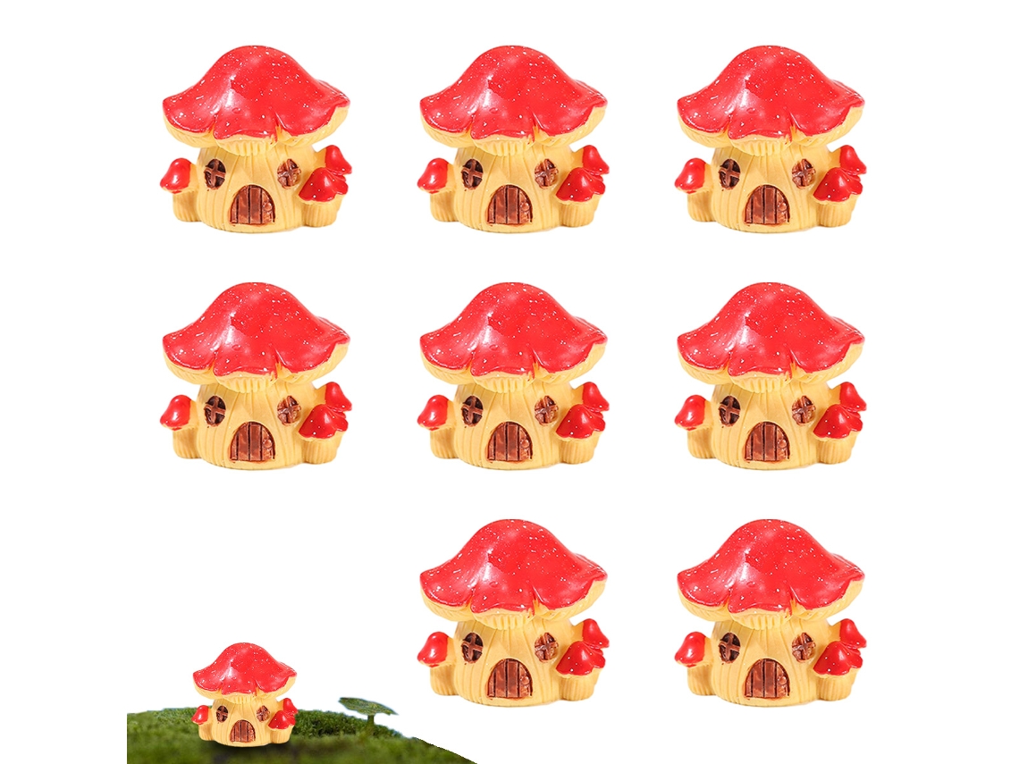 15Pcs Casa de Cogumelo Micro Decoração Musgo Suculento Acessórios de Vaso de Flores Decoração de Bolo de Mesa NEVEANCE