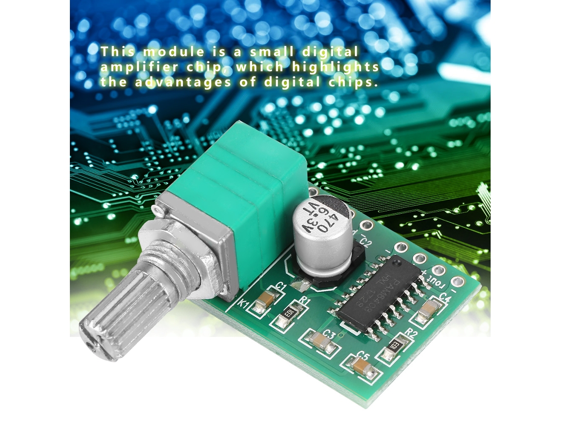 Laxiscreed Amplificador Digital Pam8403 Com Controle De Volume E Entrada Usb 5v Para Áudio