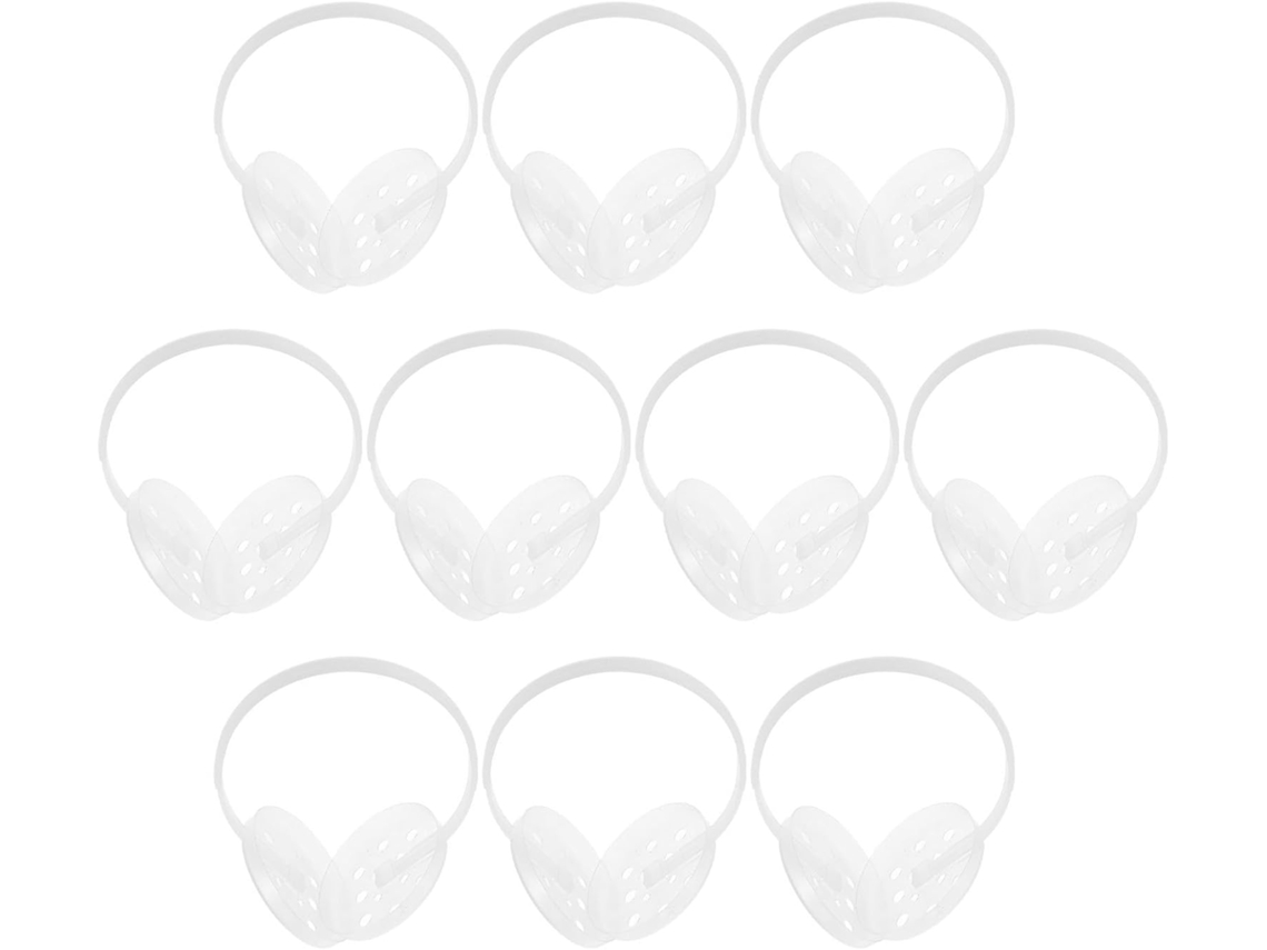 Uonlytech Conjunto De 10 Armações Protetores Auriculares Em Plástico Branco, Estrutura Fácil De Usar E Resistente À
