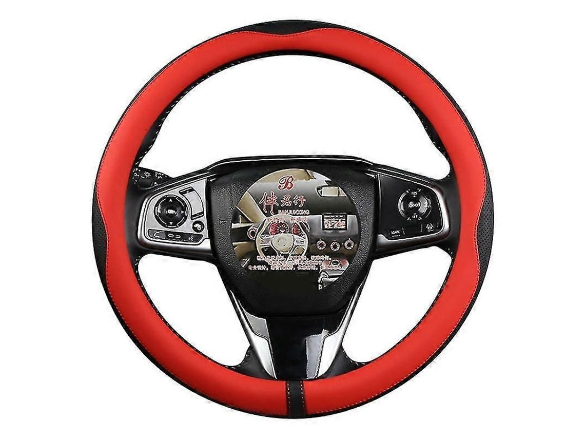 Capa De Volante Automotivo Antiderrapante E Confortável Em Couro Pu Para 15 Polegadas