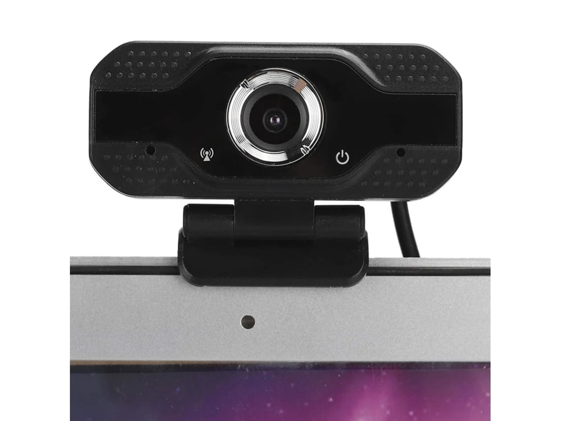 Câmera de computador Full HD 1080P para PC de mesa, redução de ruído de 30 fps com microfone para laptop, preta.