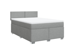 Cama com Molas/Colchão 160x200 Cm em Tecido Cinzento Claro MAISON EXCLUSIVE