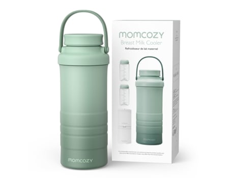 Frigorífico Portátil Para Leite Materno Momcozy , Arrefecimento Total De 360° Durante 24 Horas, Com 2 Biberões Para Armazenamento (630 Ml)