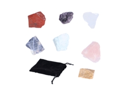Set Piedras Cristal Curativas 7 Piezas Para Equilibrio Chakras Con Bolsa De Almacenamiento Para Hogar Y Oficina