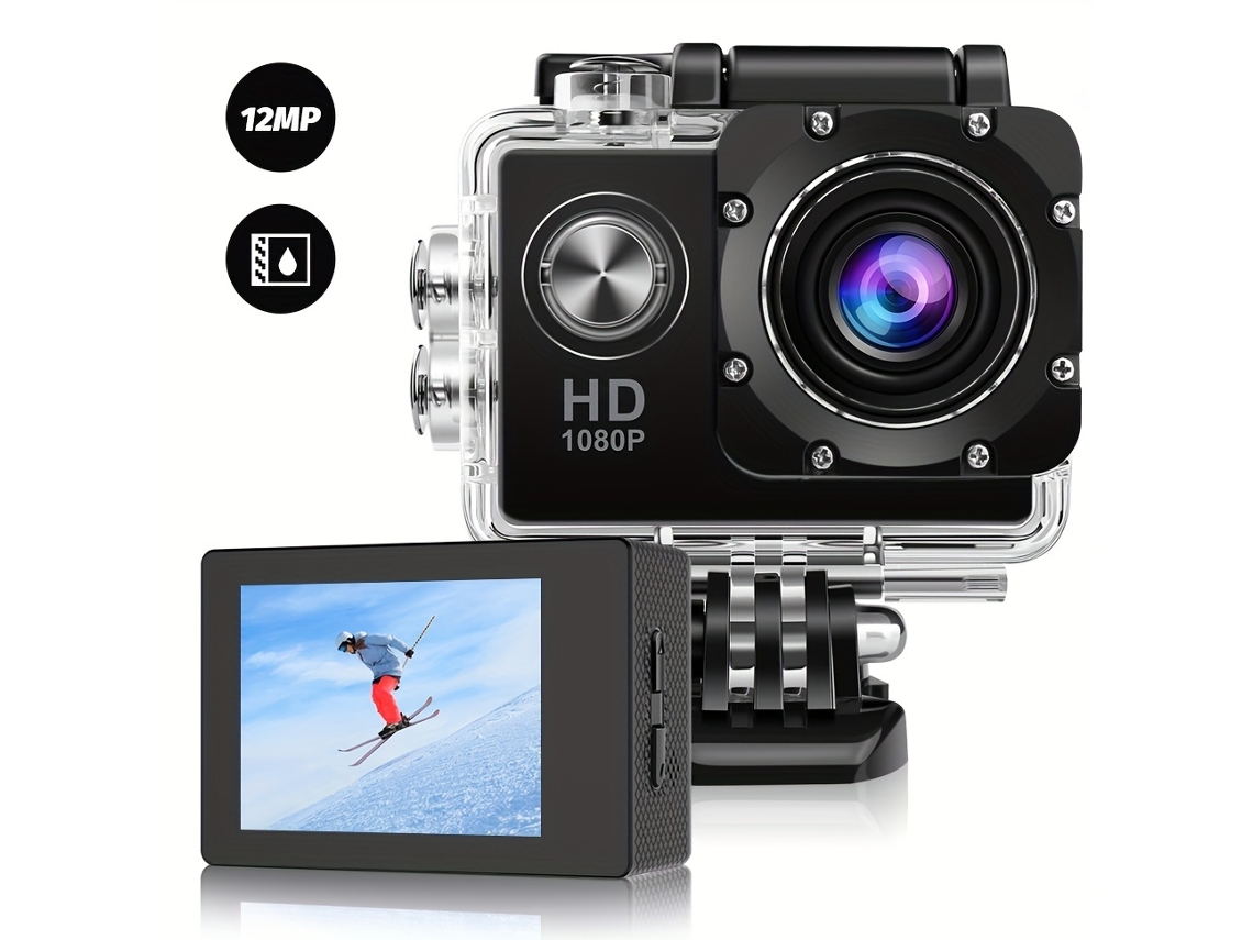 Câmara Digital Gertiz Câmera Hd 1080p Da Ação Ângulo Largo Do Painel Lcd 50mp 140° De 2 Polegadas Impermeável