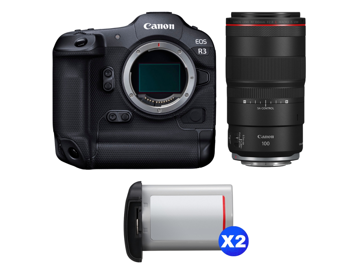 Eos R3 + Rf 100mm F/2.8 L Macro Is Usm + 2 Canon Lp e19 + Ebook “20 Dicas para Fotos Que Impressionam” CANON