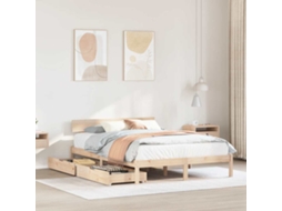 Vidaxl Cama Sem Colchão 120x190 Cm Madeira De Pinho Maciça