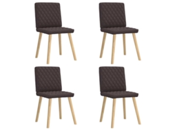 Vidaxl Cadeiras De Jantar 4 Pcs Tecido Castanho-escuro