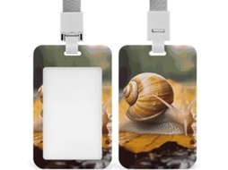 Porta Crachá Em Formato De Caracol, Impresso Em Folhas, Porta Cartão De Identificação Resistente Em Plástico, Protetor