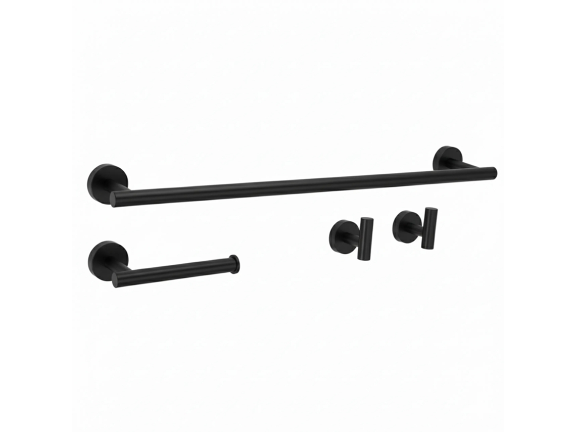 Conjunto de Cabides para Banheiro REA Ari Black 4 Pieces