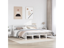 Vidaxl Cama Sem Colchão 200x200 Cm Madeira De Pinho Maciça Branco