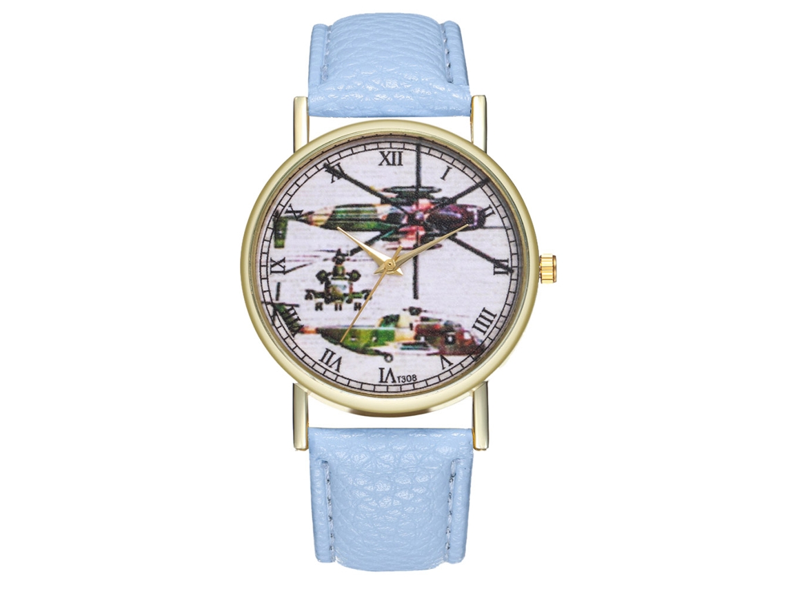 Reloj Deportivo De Cuello Para Hombres Moda De Cristal De Cuarzo Color Azul Claro