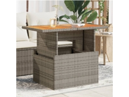 Vidaxl Mesa De Jardim 100x55x73 Cm Vime Pe/madeira De Acácia Cinzento