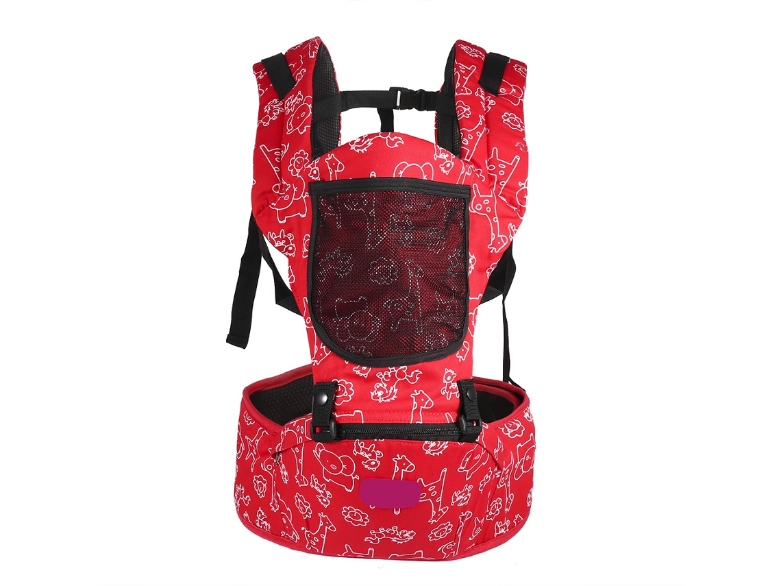 Mali porte bebê Newborn com Assento para Nádegas Respirável Ajustável 3 Posições Mochila Vermelha