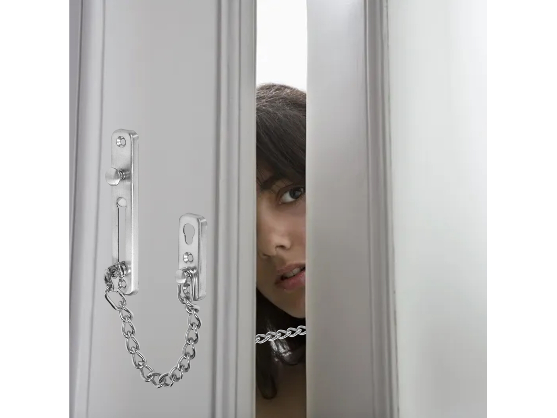Fechadura Reforçada Para Portas Internas, Premium Com Corrente De Aço Inoxidável Segurança Incomparável.