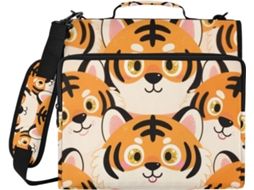 Bolsa De Armazenamento Portátil Casa E Viagens Com Estampa Tigres Laranja Desenho Animado, Medindo 3, 8cm 1, 5 Polegadas
