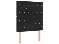 Cama Com Estrado  Com Colchão E Led Preto Vidaxl Veludo (80x200 Cm)