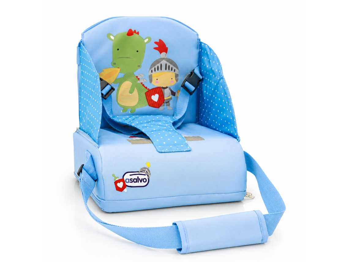 Cadeira De Refeição De Viagem Asalvo Booster Cuscus - Dobrável, Arnês, Bolso - Camaleão Azul