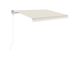 Toldo automático com LED e sensor de vento VIDAXL cor creme (350x250 cm)