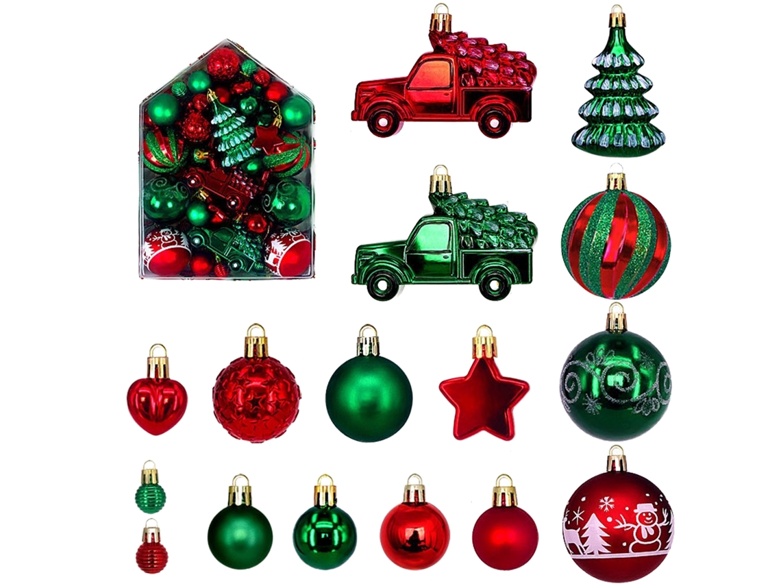 Laxiscreed Conjunto De 72 Bolas De Natal Para Carro - Enfeites Decorativos Pintados